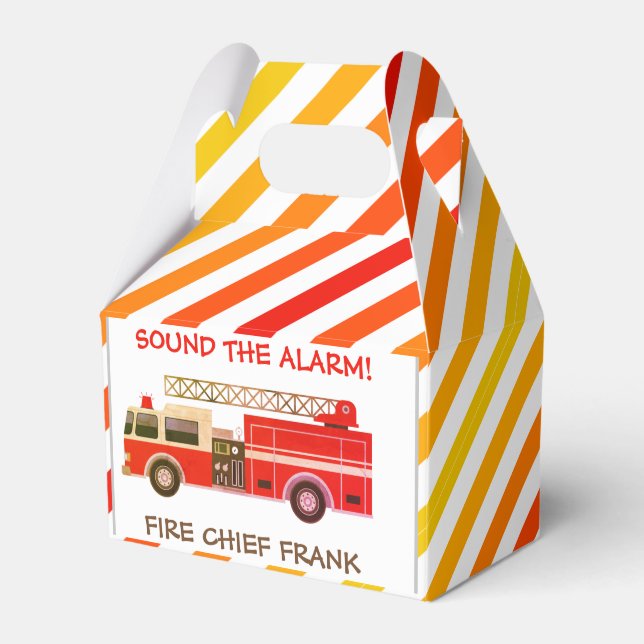 Fire Chief Fire Truck Fire Engine Favour Box (Front Side)