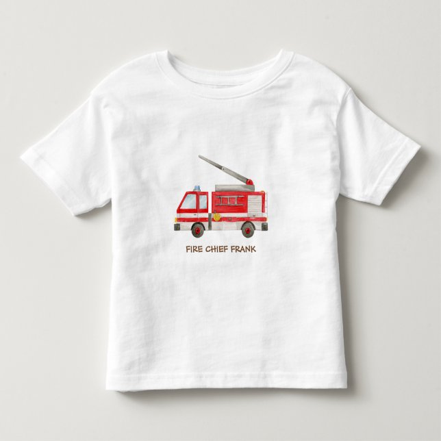 Fire Chief Fire Truck Fire Engine Toddler T-Shirt (Front)