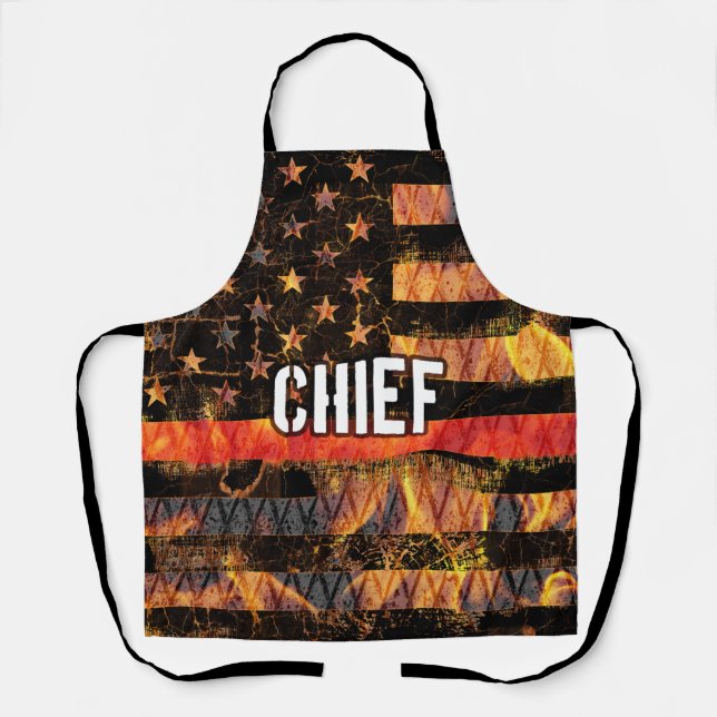 Fire Chief Firefighter Flag Apron (Front)