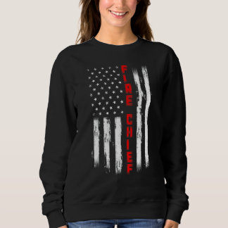 Fire Chief Tattered US American flag gifts Fire Ch Sweatshirt