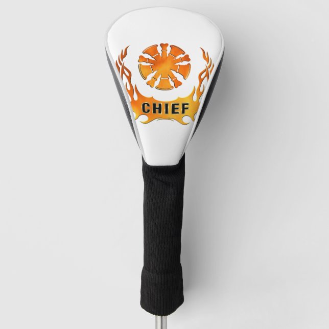 Fire Chiefs Flames  Golf Head Cover (Front)
