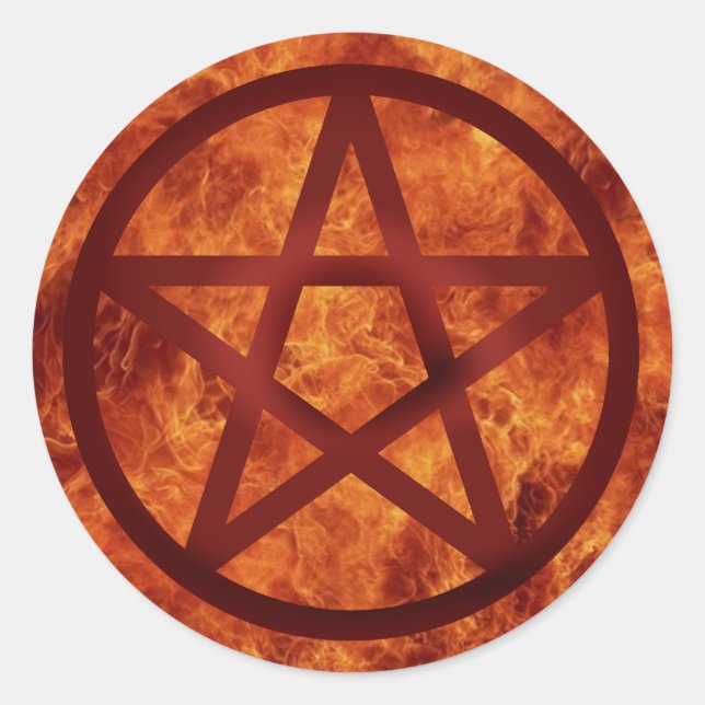 "Fire" Classic Round Sticker (Front)