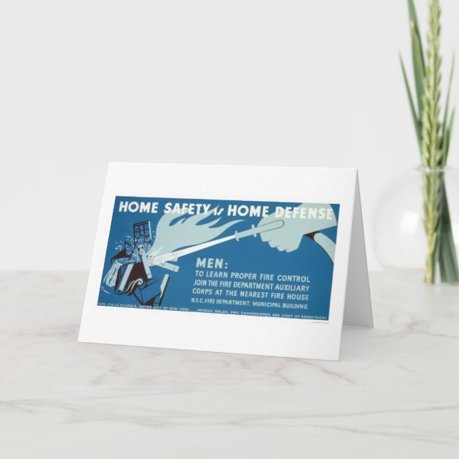 Fire Control Safety NYC 1942 WPA Card (Front)