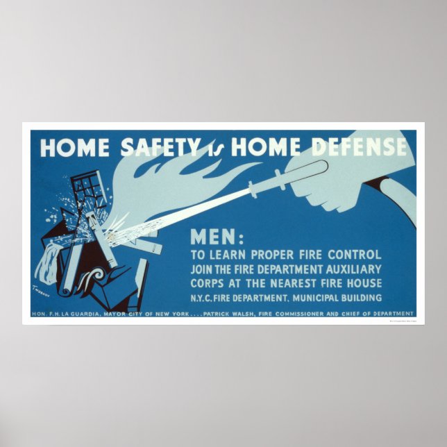 Fire Control Safety NYC 1942 WPA Poster (Front)