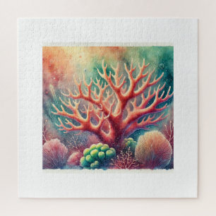Fire Coral 030724AREF118 - Watercolor Jigsaw Puzzle
