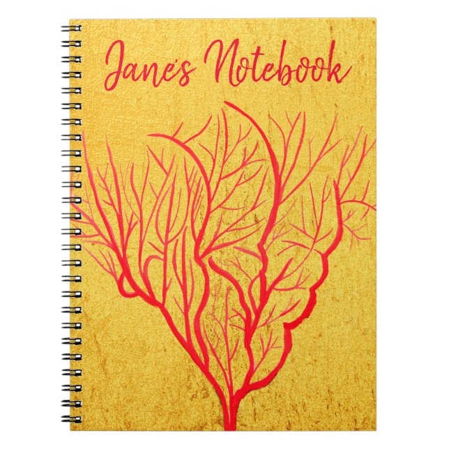 Fire coral environmental nature modern art notebook (Front)