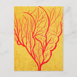 Fire coral environmental nature modern art postcard