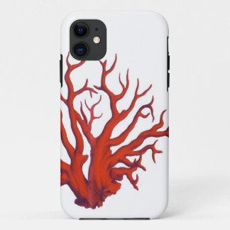 FIRE CORAL on white background phone cover