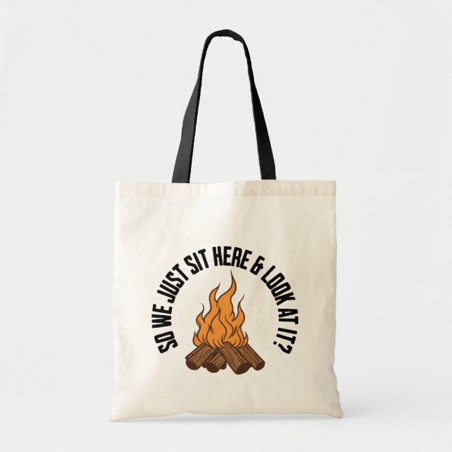 fire cottage campfire heated rivalry tote bag (Front)