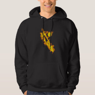 Fire Cricket Bat And Ball Flaming Batsman Cricket  Hoodie