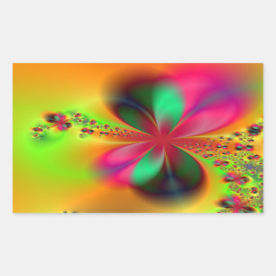 Fire Dance Fractal Art Rectangular Sticker