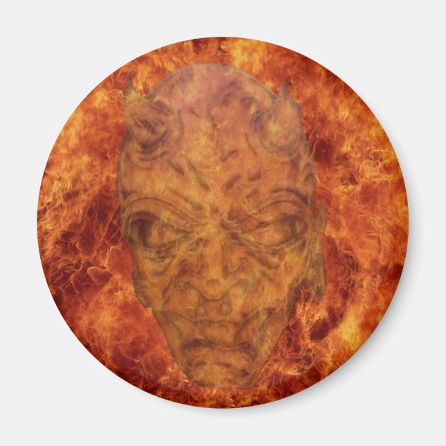 Fire Demon Round Magnet (Front)