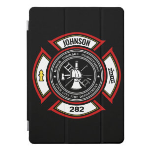 Fire Department ADD NAME Firefighter Badge Rescue iPad Pro Cover