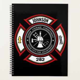 Fire Department ADD NAME Firefighter Badge Rescue Planner