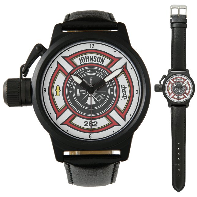 Fire Department ADD NAME Firefighter Badge Rescue Watch (Creator Uploaded)