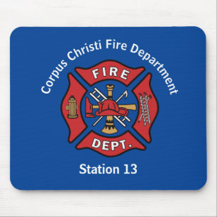 Fire Department and Station Number Mouse Mat