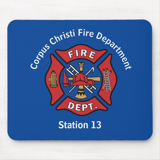 Fire Department and Station Number Mouse Mat (Front)