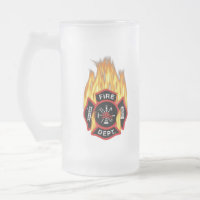 Fire Department Badge Flaming