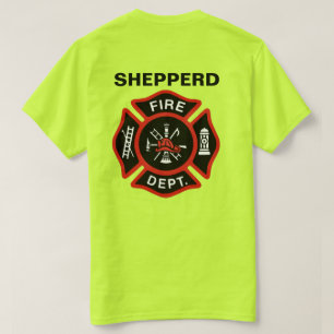 Fire Department Badge w/ Name T-Shirt