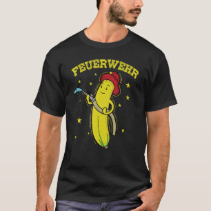 Fire Department Banana with Fire Helmet and Hose T-Shirt