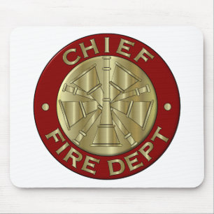 Fire Department Chief Brass Symbol Mouse Mat