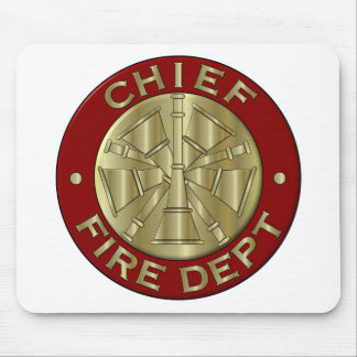 Fire Department Chief Brass Symbol Mouse Mat