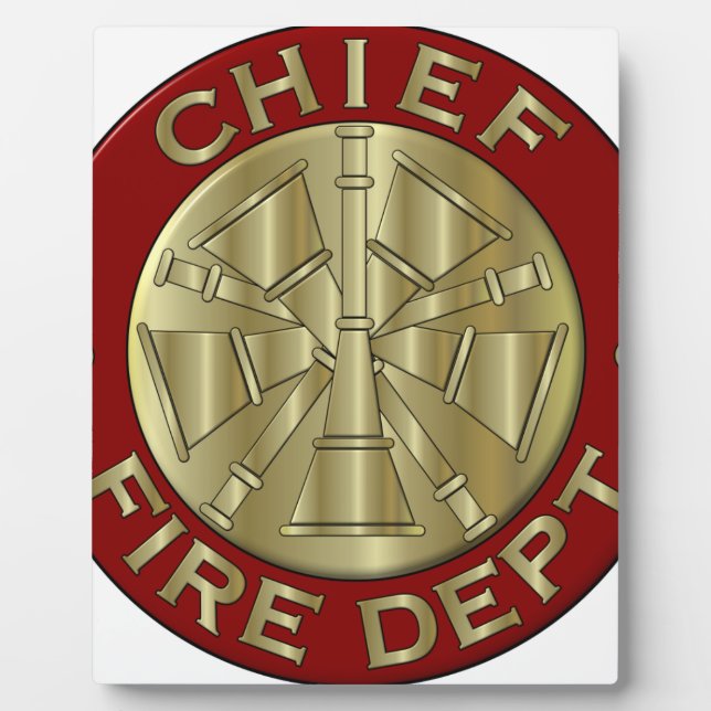 Fire Department Chief Brass Symbol Plaque (Front)