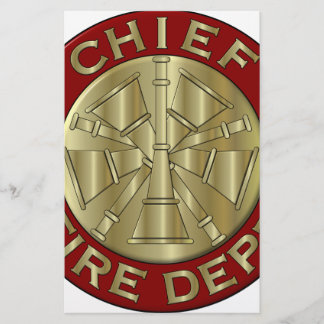 Fire Department Chief Brass Symbol Stationery
