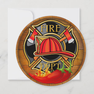 Fire Department Chilli Peppers Invitation