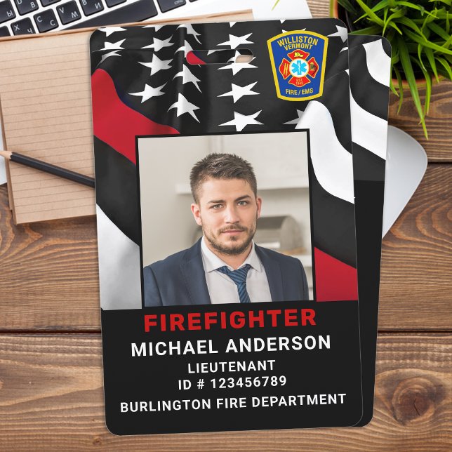 Fire Department Custom Logo Photo Firefighter ID Badge (Creator Uploaded)