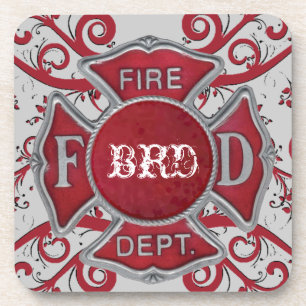 Fire Department Custom Monogram Coaster