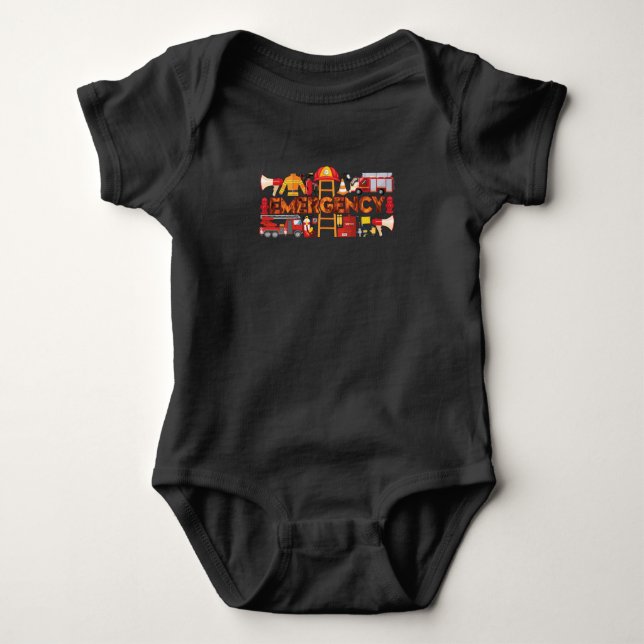 Fire Department Design Emergency Gift Baby Bodysuit (Front)