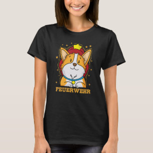 Fire Department Dog Welsh Corgi Pembroke Fire Helm T-Shirt