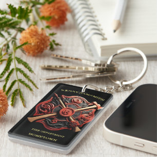 Fire Department Emblem of courage and dedication Key Ring