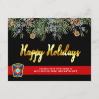 Fire Department Emblem Thin Red Line Christmas