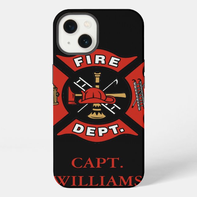 Fire Department Fire Fighter Customised Name iPhone Case (Back)