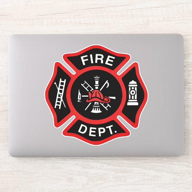 Fire Department Firefighter Badge Red (Computer)