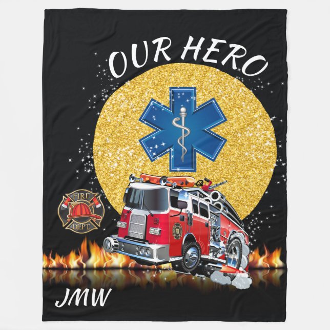 Fire Department Firefighter - EMS Fleece Blanket (Front)