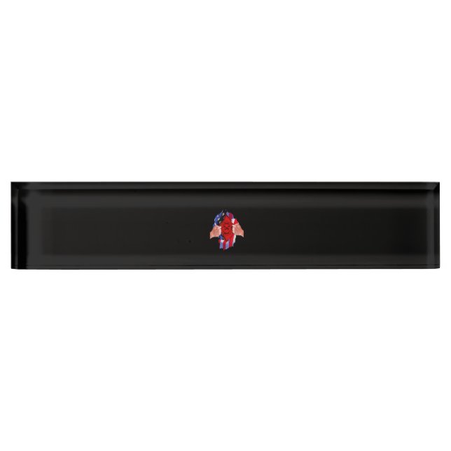 Fire Department Flag Firefighter Thin Red Line Nameplate (Front)