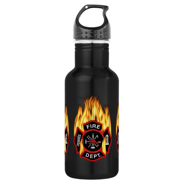 Fire Department Flaming Badge 532 Ml Water Bottle (Front)