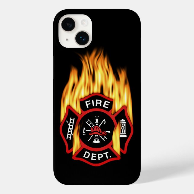 Fire Department Flaming Badge Case-Mate iPhone Case (Back)