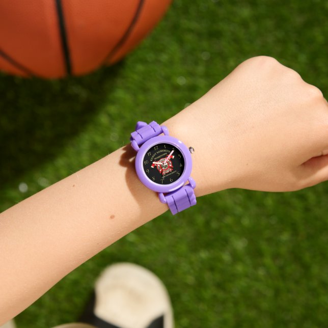 Fire Department Gold And Red Badge With Fire Axes Watch (Wrist)