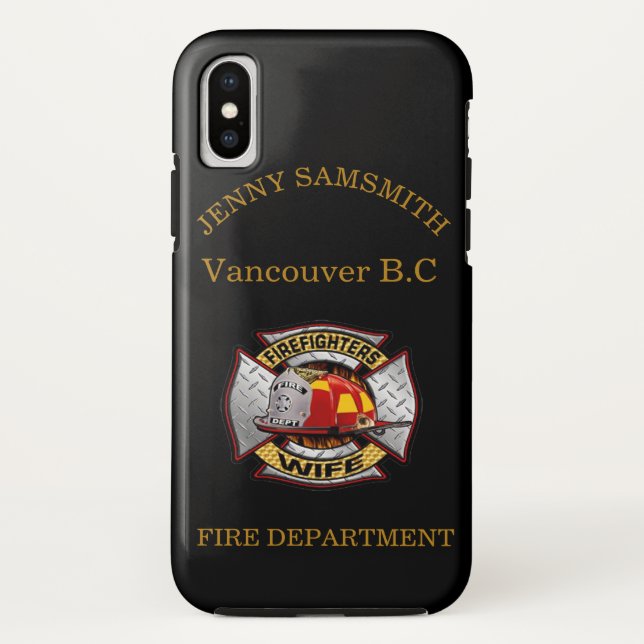 Fire Department Gold And Silver Wife Badge Case-Mate iPhone Case (Back)