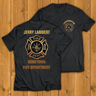 Fire Department Gold Badge Custom T-Shirt