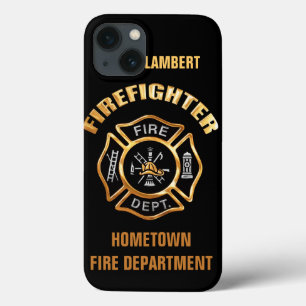 Fire Department Gold Name Template iPhone 13 Case