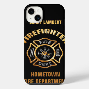 Fire Department Gold Name Template iPhone 14 Plus Case