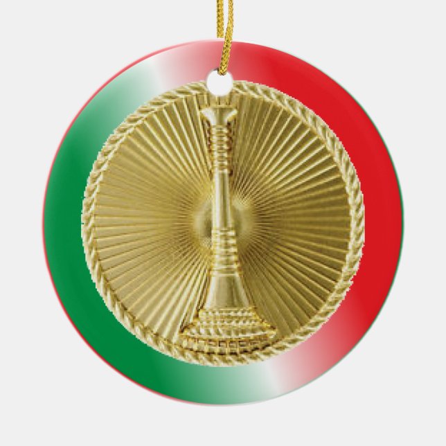 Fire Department Lieutenant Ceramic Tree Decoration (Front)