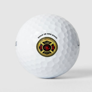 Fire Department logo Black And Gold Badge Golf Balls