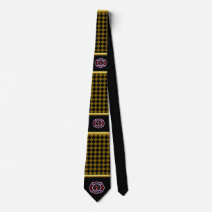Fire Department logo Black And Pink Badge Tie
