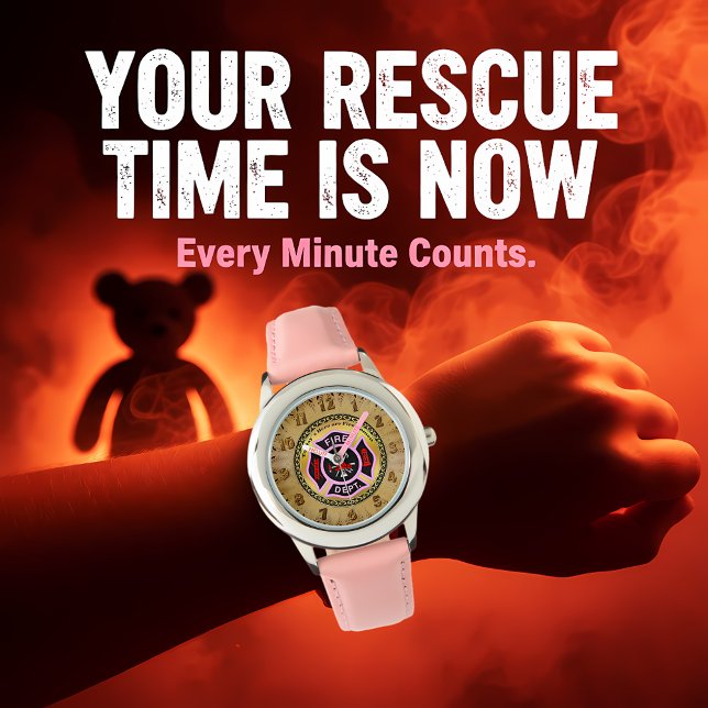 Fire Department logo Black And Pink Badge Watch (Creator Uploaded)